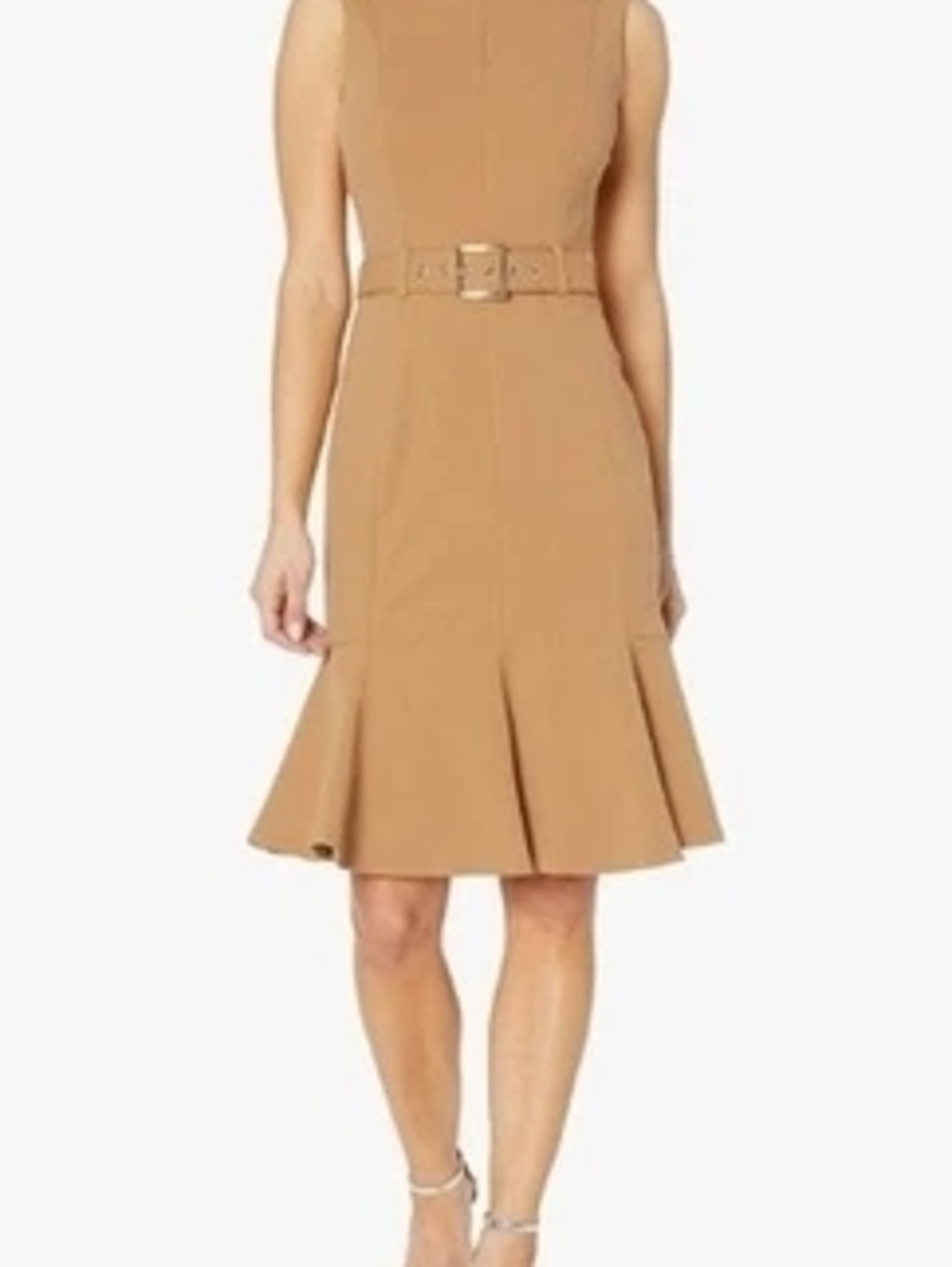 Calvin Klein Lug Tan Belted Dress